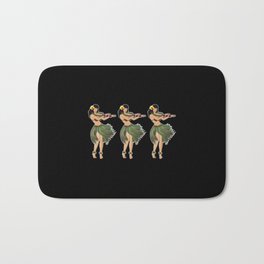 Beautiful Hula Girl Dancing the Hula BLK Bath Mat