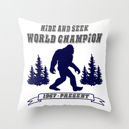Bigfoot T-Shirt Hide & Seek World Champion Sasquatch Tee Throw Pillow