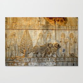 Persians Envoys Bearing Gifts Relief Persepolis Persia Iran Canvas Print