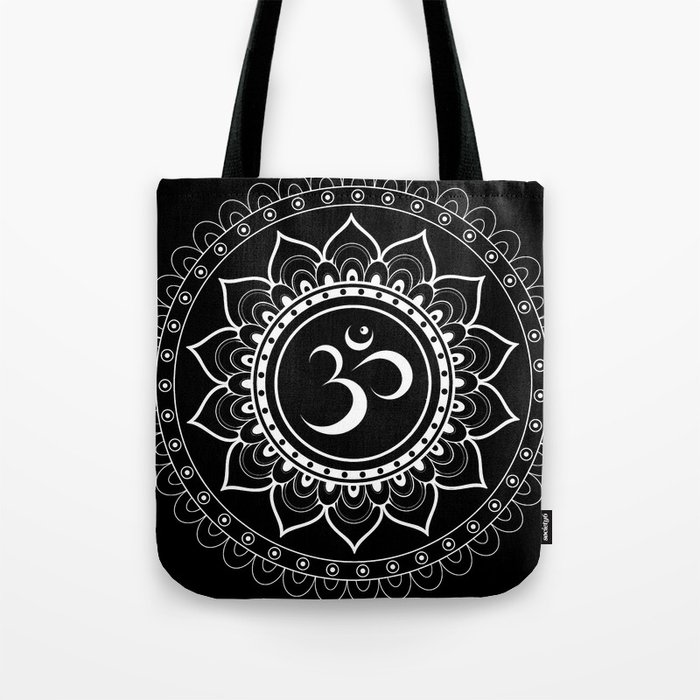 Om Mandala : Black & White Tote Bag