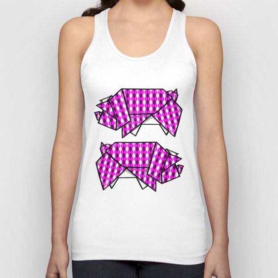 Origami Pig Unisex Tank Top