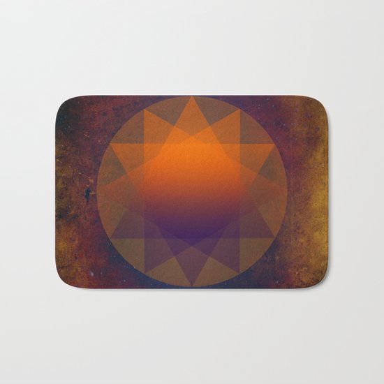 Merkaba, Abstract Geometric Shapes Bath Mat
