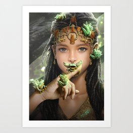 The princess and the frogs Art Print