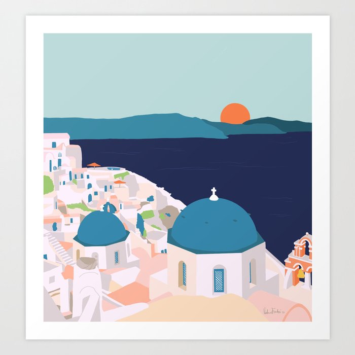 Santorini Greece Art Print