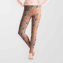 Small Quirky Flower and Spotty Design Leggings