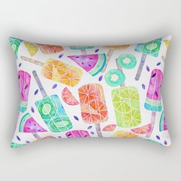 Watercolor Fruitsicles - Pattern - Cool Tones Rectangular Pillow