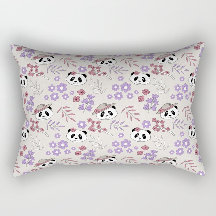 Garden Party Pandas - 1000Pandas by Amanda Roos Rectangular Pillow