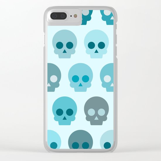 Colorful Skull Cute Pattern II Clear iPhone Case
