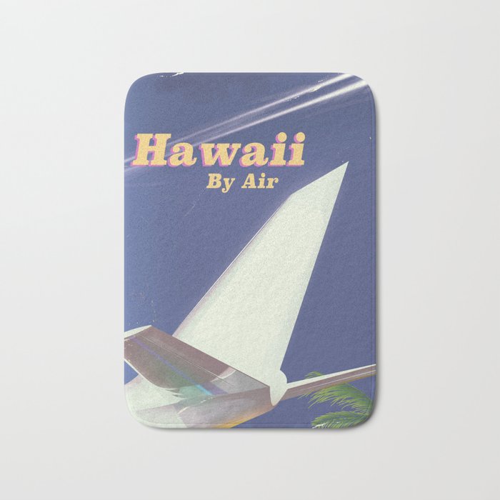 Hawaii By air vintage poster Bath Mat