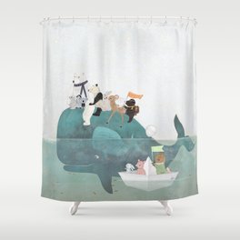 little little whale Shower Curtain