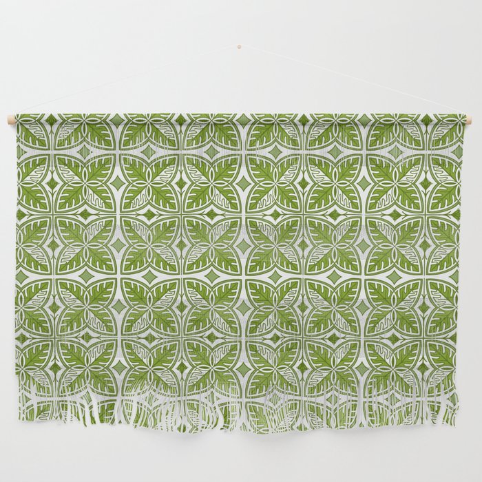 Spring Green Tropical Monstera Leaves Tile Quilt Retro Modern Cottagecore Botanical Leaf Pattern Wall Hanging