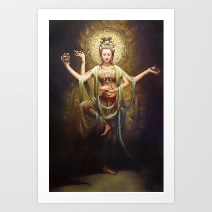 Quan Yin, The Mother and Goddess of Compassion  Art Print
