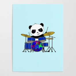 A Drumming Panda Poster