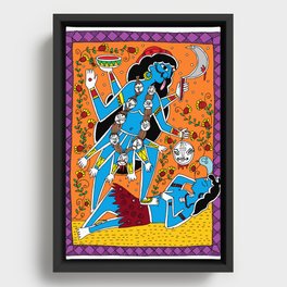 Madhubani Painting / Painting of Kaali/ Madhubani Hub /Original painting of Amrita Gupta Framed Canvas