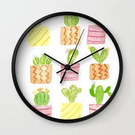 Potted Succulents Wall Clock