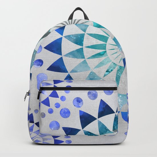 Mandala Pattern blue and turquoise Backpack