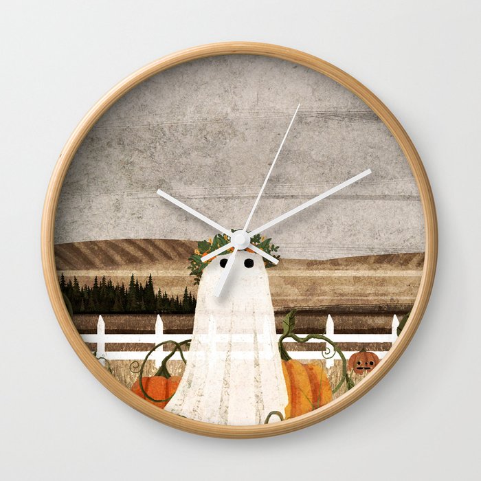 There's a Ghost in the Pumpkins Patch Again... Wall Clock