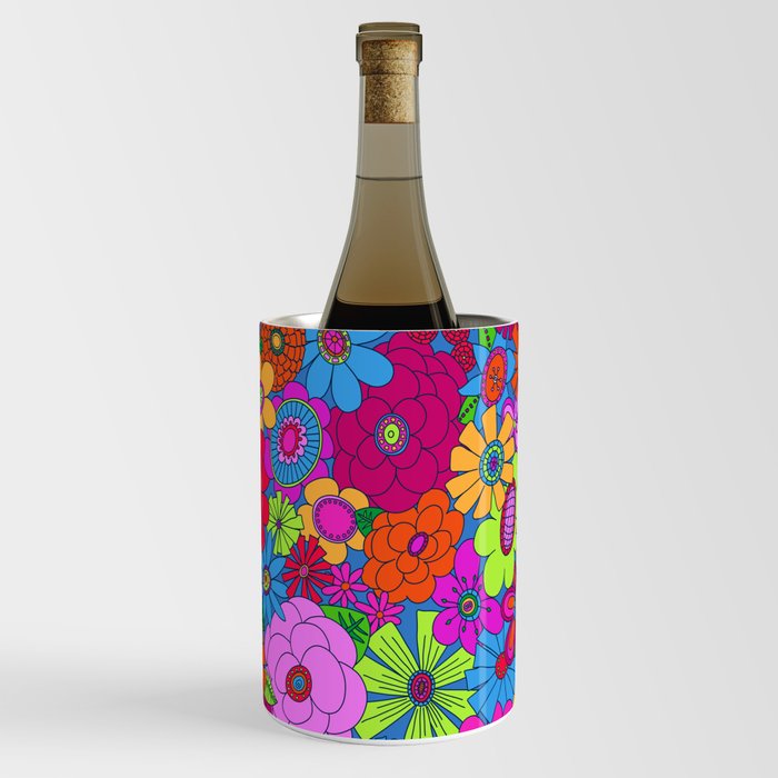 Moddy-Mod Floral (Brighter Version) by lalalamonique Wine Chiller