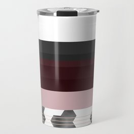 Striped Burgundy Deco Accent Travel Mug