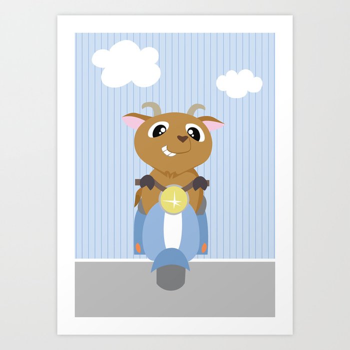 Mobil series scooters goat Art Print