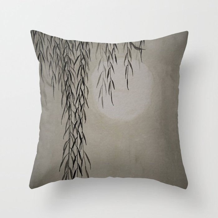 Willow in the moonlight Throw Pillow