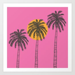 3 Palm Trees Art Print