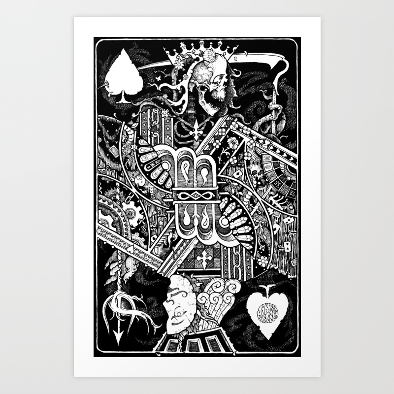 Moreel onderwijs Schelden beproeving Death & Devil - Jack of Spades Card - The wages of sin is death (for Vito)  Art Print by JAMESNIELSEN.ART | Society6