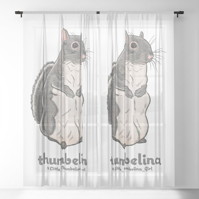 Little Thumbelina Girl: Meerkat Squirrel Sheer Curtain