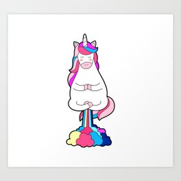Floating Rainbow Unicorn LGBT Pride Art Print