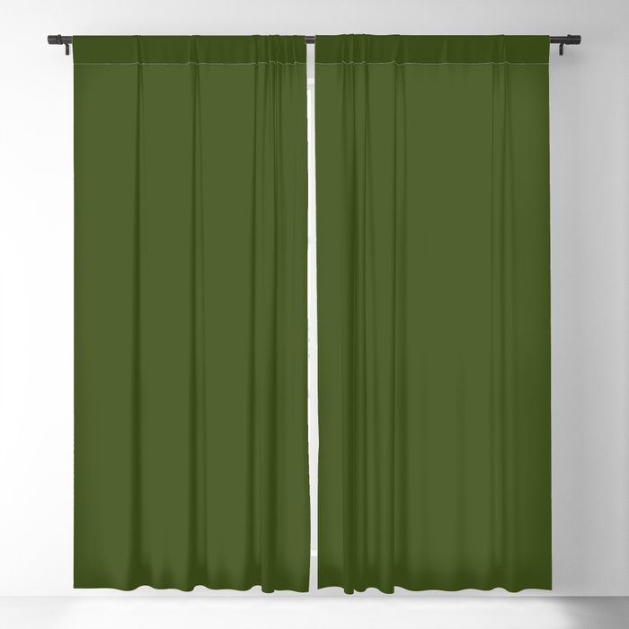 Dark Olive Green Sage - Pure And Simple Blackout Curtain
