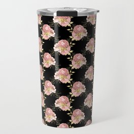 Pink Floral Bouquet Pattern Travel Mug