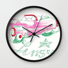 Pink Caddy Wall Clock