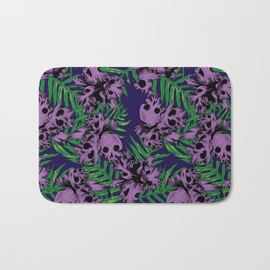 Orchid Skulls Bath Mat