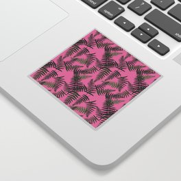 Fern Leaf Pattern on Pink Background Sticker