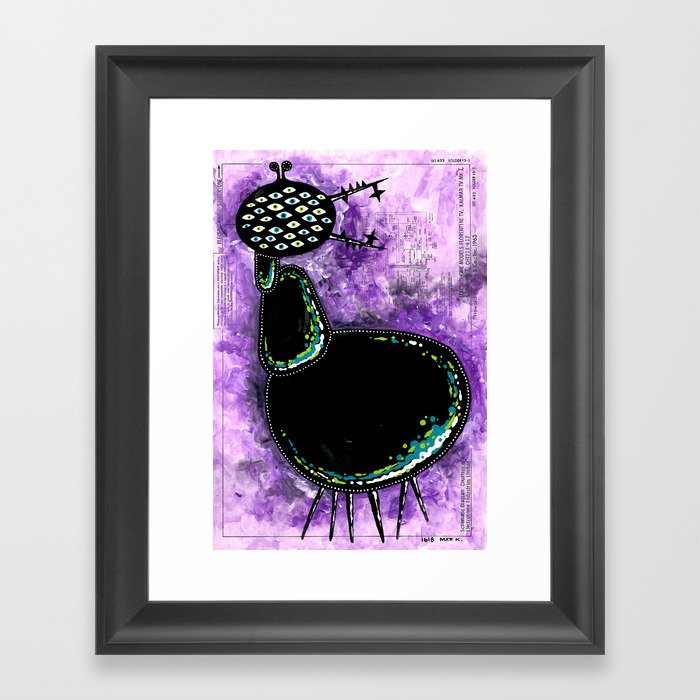 A Radiant Bestiary: Ant (Black) Framed Art Print