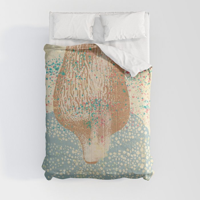 Abstract art gestual and organic sponge and coral Comforter