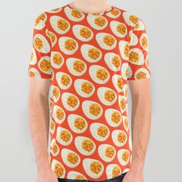 Deviled Egg Pattern - Red All Over Graphic Tee