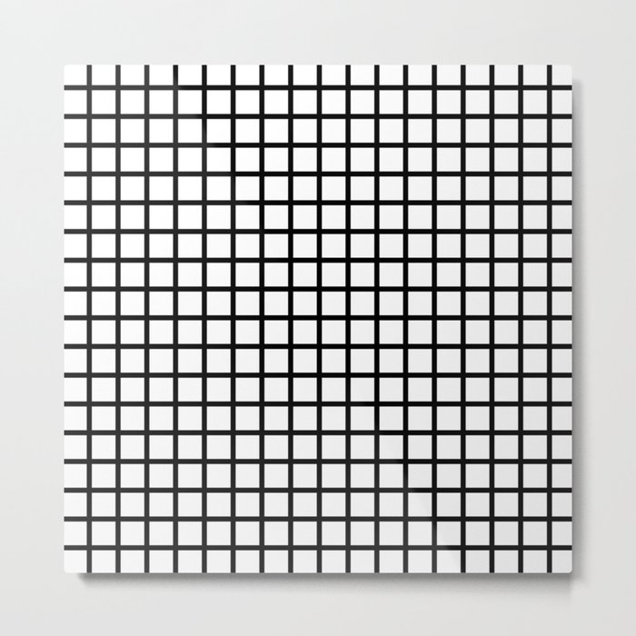 Grid (Black & White Pattern) Metal Print