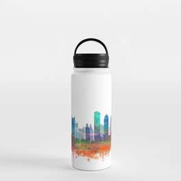 Boston Skyline Watercolor Print by Zouzounio Art Water Bottle