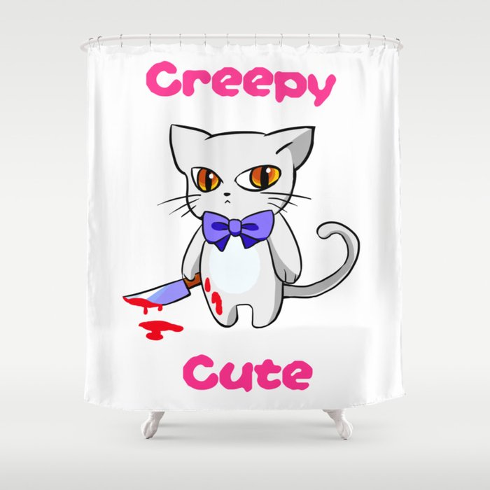 Creepy Cute Cat Kitten Anime Horror Kawaii Gift Shower Curtain By Pubeast Society6 Line stickers peach cat 5,bu jue xiao xiao,here comes the kitten again,meow~,stickers,cat,animated stickers,animal,example with gif animation. creepy cute cat kitten anime horror kawaii gift shower curtain by pubeast