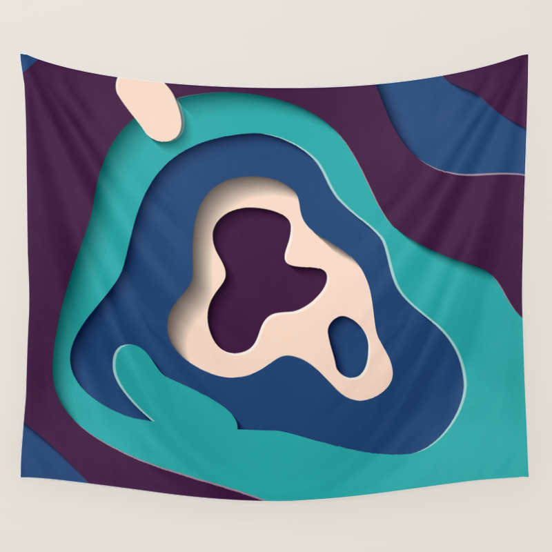 Paper Cut Out Blue Waves 030 Wall Tapestry By Bluelela Society6