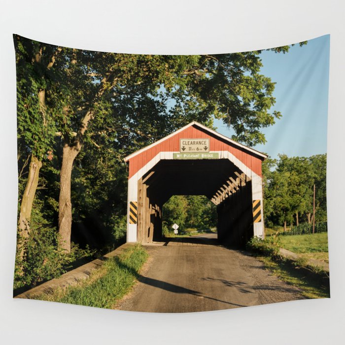 Mt. Pleasant Covered Bridge 01 Wall Tapestry by Jon Bilous Society6