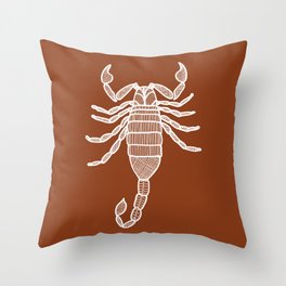 Terracotta Scorpion Throw Pillow