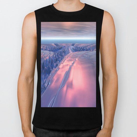 Fractal Glacier Landscape Biker Tank