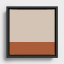 Minimalist Solid Color Block 1 in Putty and Clay Framed Canvas