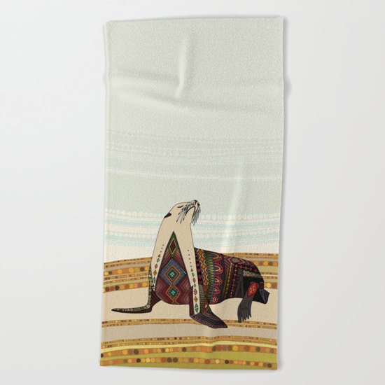 sea lion Beach Towel