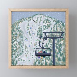 Ski Slope Ski Lift Mountain Skiing  Framed Mini Art Print