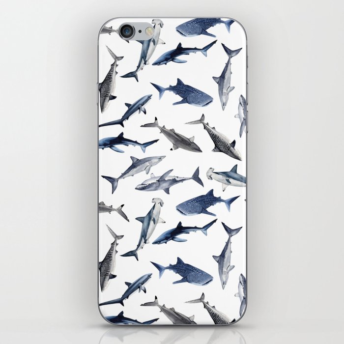 SHARKS PATTERN (WHITE) iPhone Skin