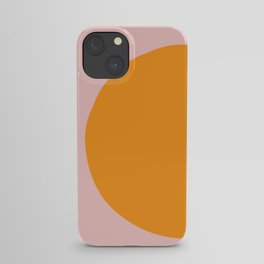 Margo Collection: Minimalist Modern Geometric Orange Circle on Pink iPhone Case