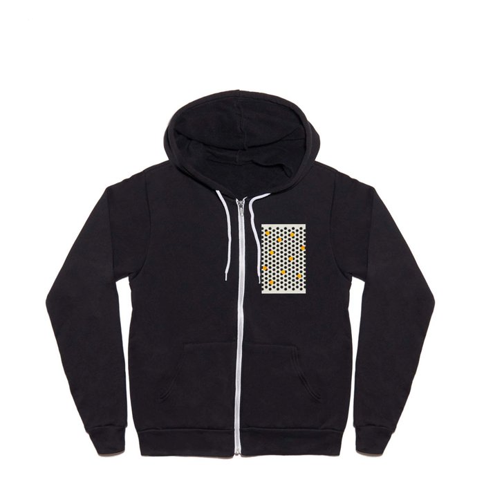 Brushed Strokes | Abstract Mid-Century Dots Pattern Full Zip Hoodie